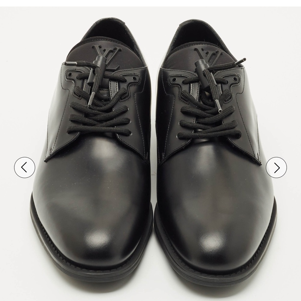 AUTHENTIC Louis Vuitton Black Leather Oxfords Sz 9.5 - Picture 3 of 10